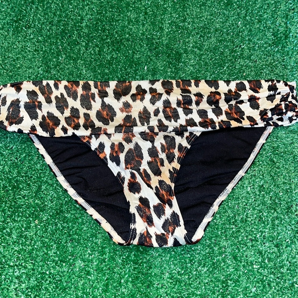 Victoria's Secret Bikini Swim Suit Bottom, Metallic Cheetah Print size small